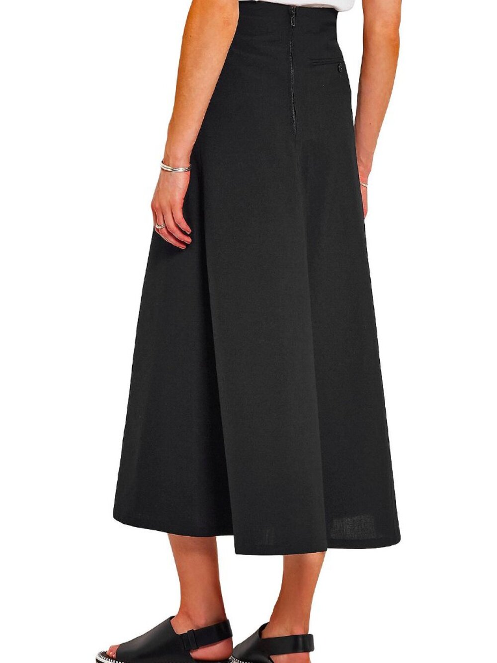 LEMAIRE Black Wool-Crepe Flared Skirt – FR 38 (waist 27”) - Picture 3 of 11